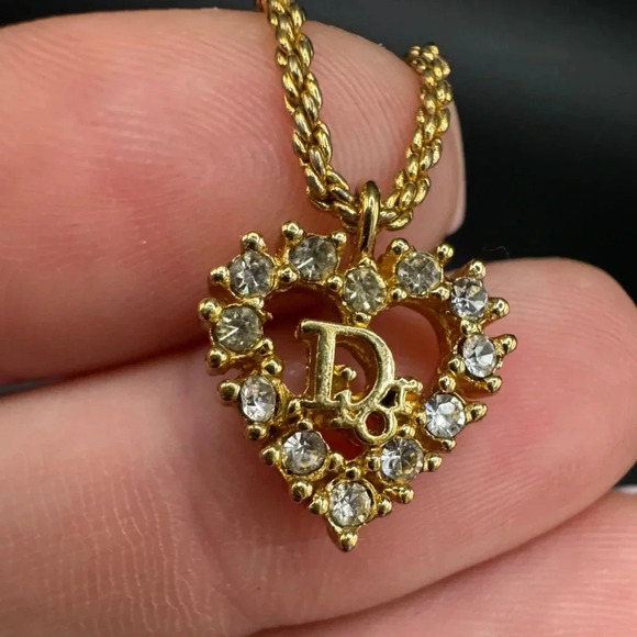 Authentic CD 18K gold plated Christian Dior heart necklace - Picture 10 of 13